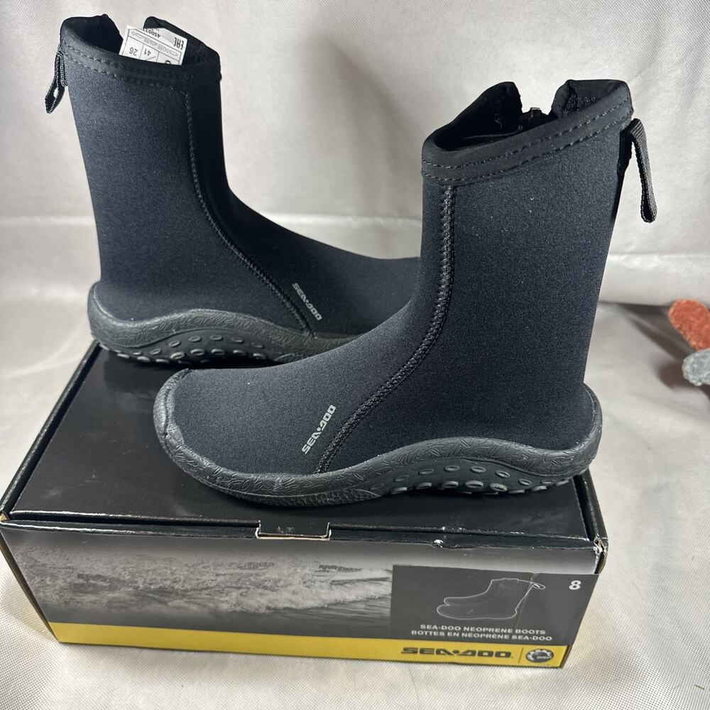 Sea-Doo New OEM, Unisex Onesize Ankle Guarding Neoprene Boots, 4442622890 SZ 8